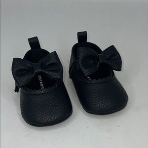 Lucky Brand Black Baby Bow Moccasins Size 1
